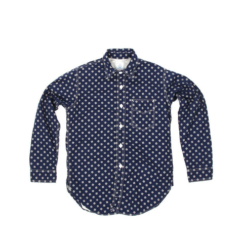 Post R Shirt (Vintage Calico Print Indigo)
