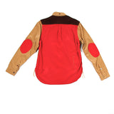 Red Contrast Woven L/S Shirt