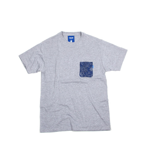 Blue Paisley Pocket Tee
