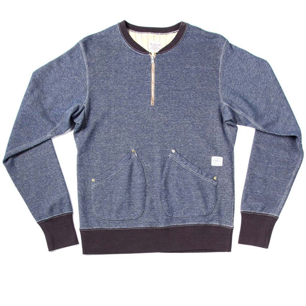 Indigo Zip Crew Neck Sweatshirt