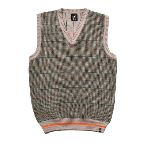 Reverse Knit Hunt Plaid Sweater Vest