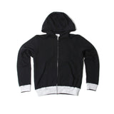 Lame Rib Zip Up Sweat Parka