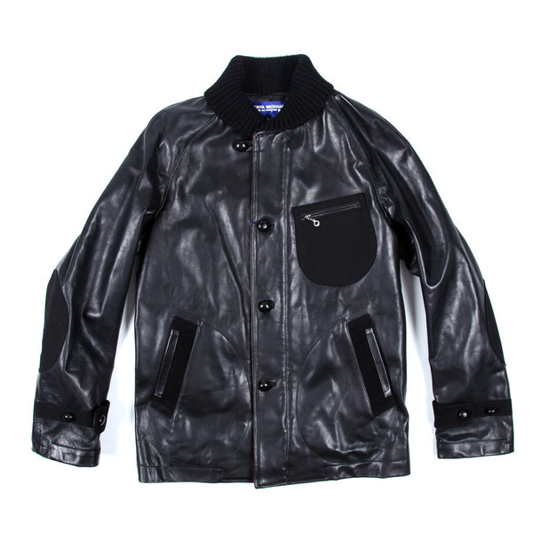 Shawl Collar Leather Jacket